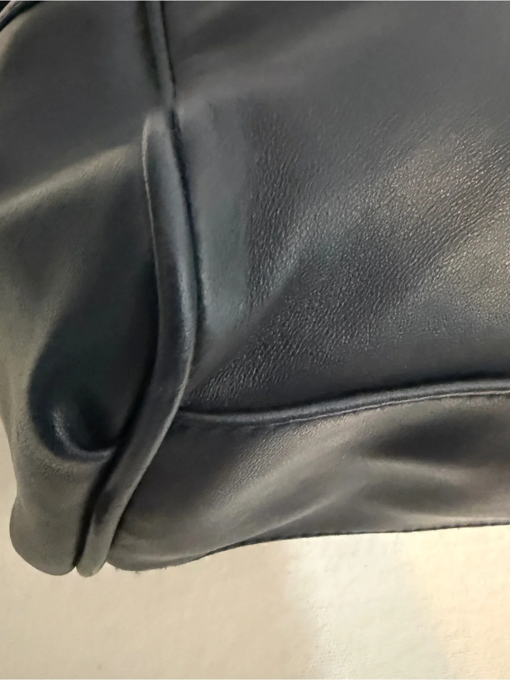 Classic Navy Genuine Leather Crossbody Shoulder Bag